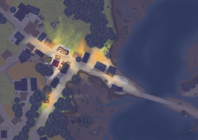 White-Wood-Village-Night-Custom-Map