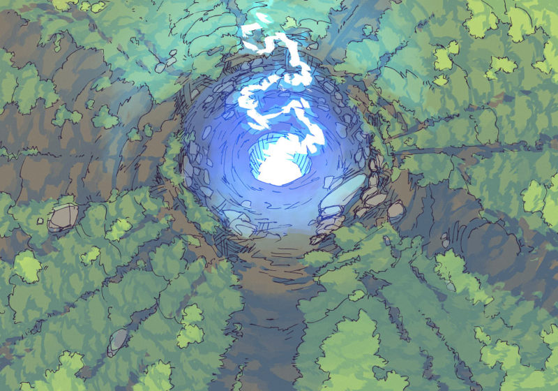 Glowing Crater (23x16) Cyan