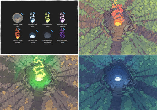 Glowing Crater Lovecraft Battle Map - Variants
