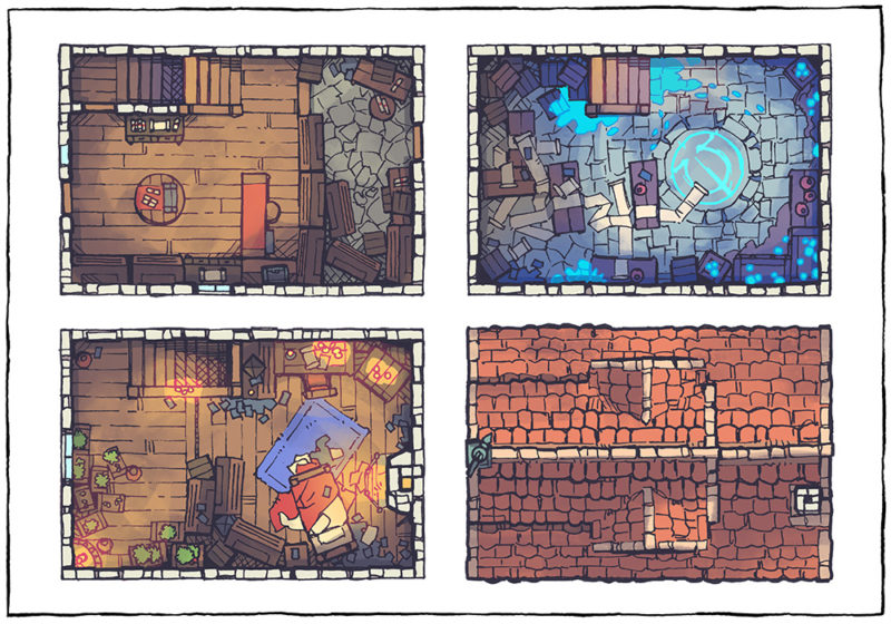 Spell Scroll Store Battle Map - Basic, Day