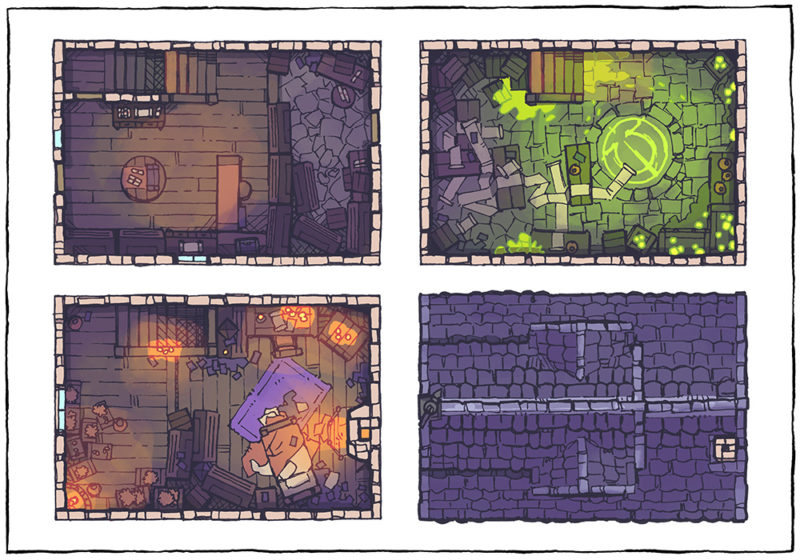 Spell Scroll Store Battle Map - Halloween, Night