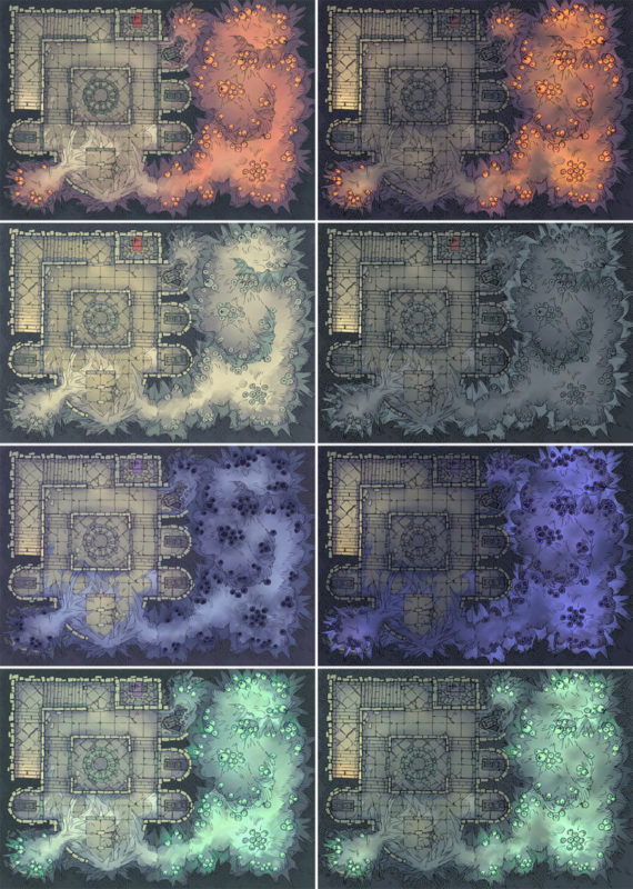 Infected Crypt Battle Map - Patreon Variants