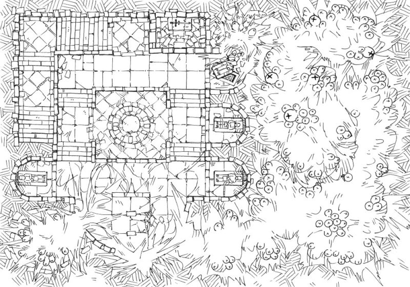 Infested Crypt - 23x16 - Line Art