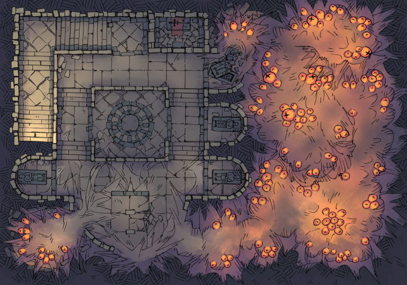Infested Crypt - 23x16 - Orange - Dark