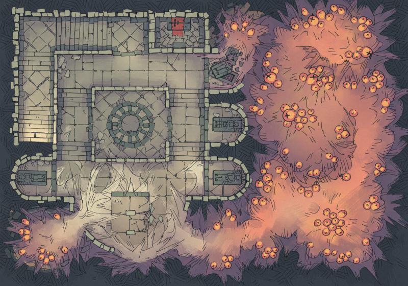 Infested Crypt - 23x16 - Orange - Light