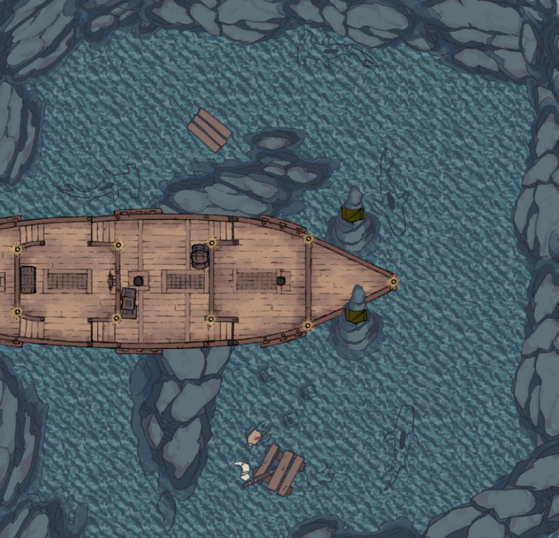 Juneau's Custom Maps - Sado's Cave Battle Map