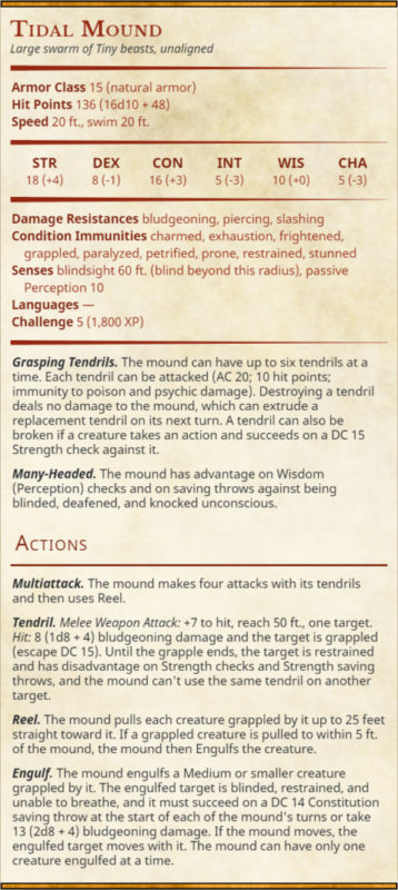 Tidal Mound Shipyard Monster Stat Block
