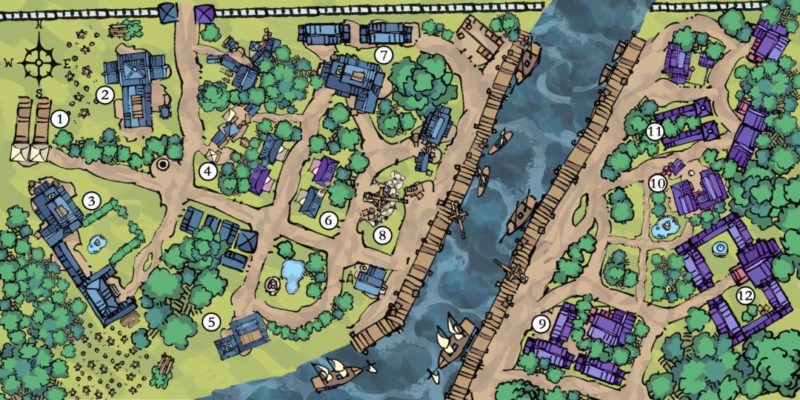 Juneau's Custom Maps - Rustwharf Town Map