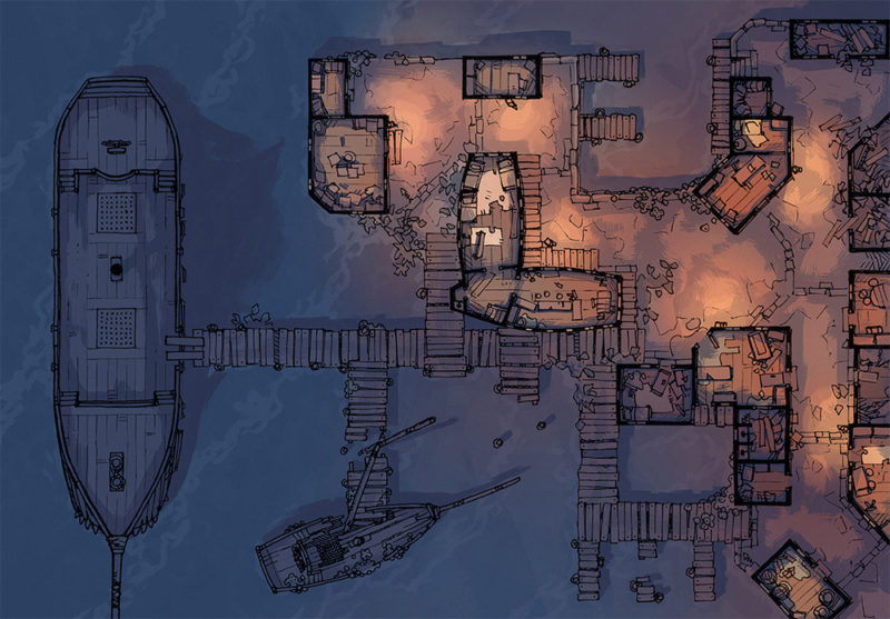 Docks of the Dead - 32x46 - Everyday - Night