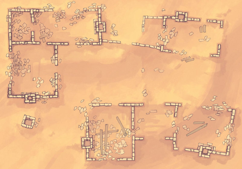Meadow Ruins - Desert - Day - 22x16