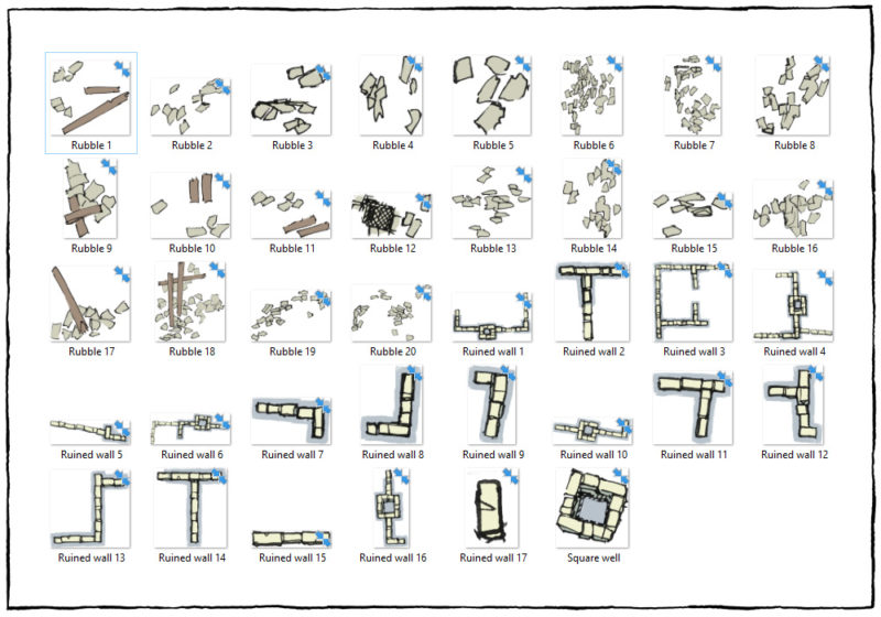 Meadow Ruins battle map - Assets