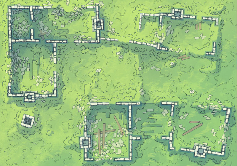 Meadow Ruins battle map - Day