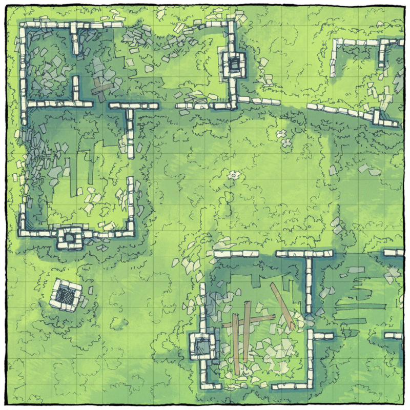 Meadow Ruins battle map - Square