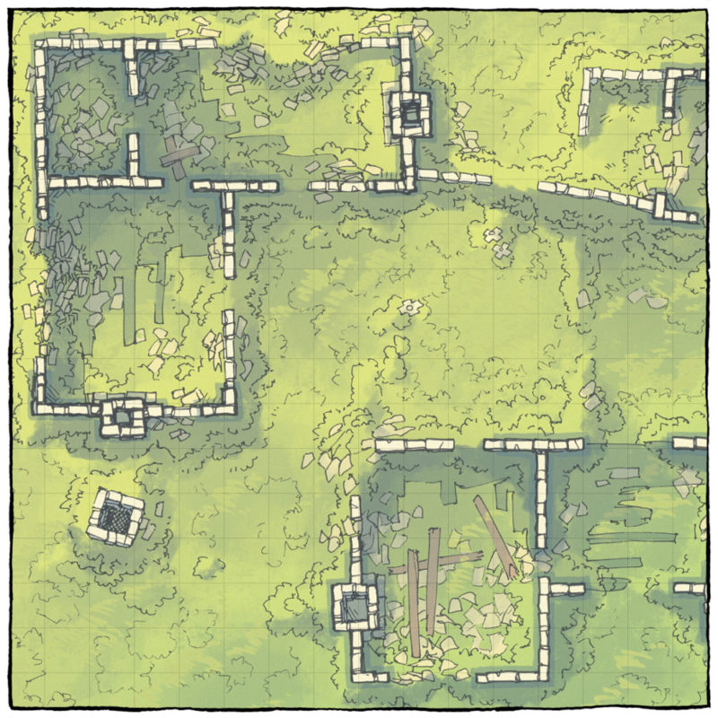 Meadow Ruins battle map - Square preview