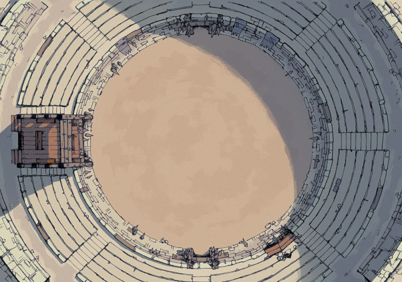 Greybanner Coliseum - Day - Small - 22x16