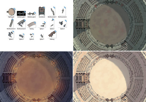 Greybanner Coliseum battle map - Variants