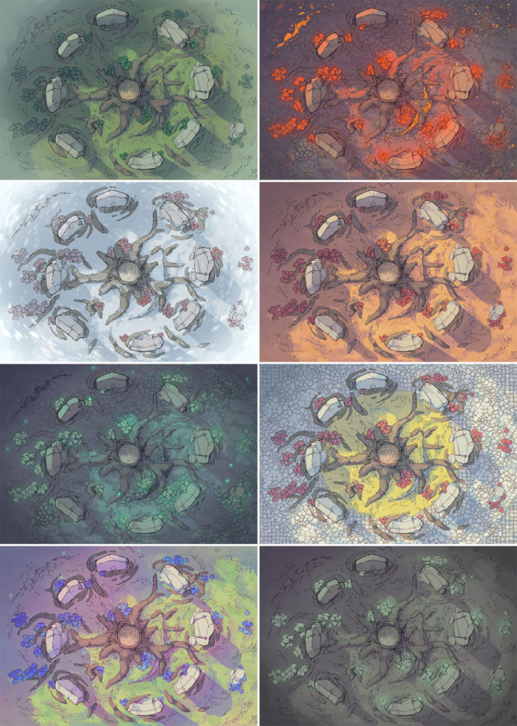 Woodland Nexus Norse battle map - Variants - Multiple