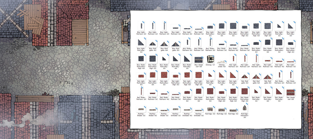 Modular Rooftop Map Assets | Maps & Assets by 2-Minute Tabletop