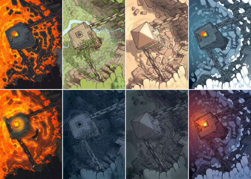 Frozen Forge battle map - All map variants preview