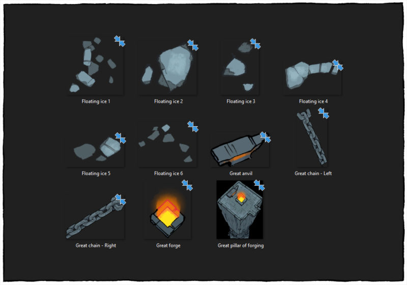 Frozen Forge battle map - map assets