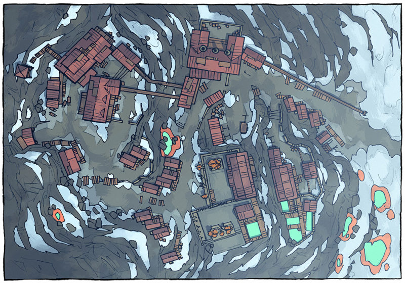 Mining Town - Winter - Day - 16x22