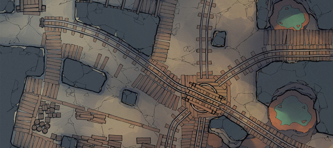 The Thermal Mines (Part 1) 16x22 Battle Map by 2-Minute Tabletop