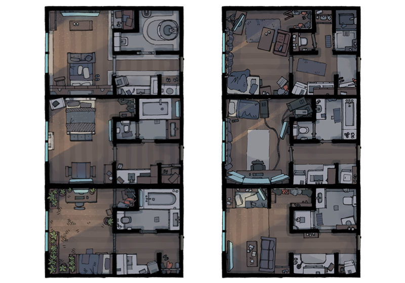 Cyberpunk Apartment battle map - Apartments preview - Apocalypse
