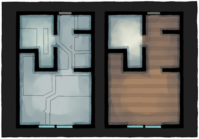 Cyberpunk Apartment battle map - Empty apartments