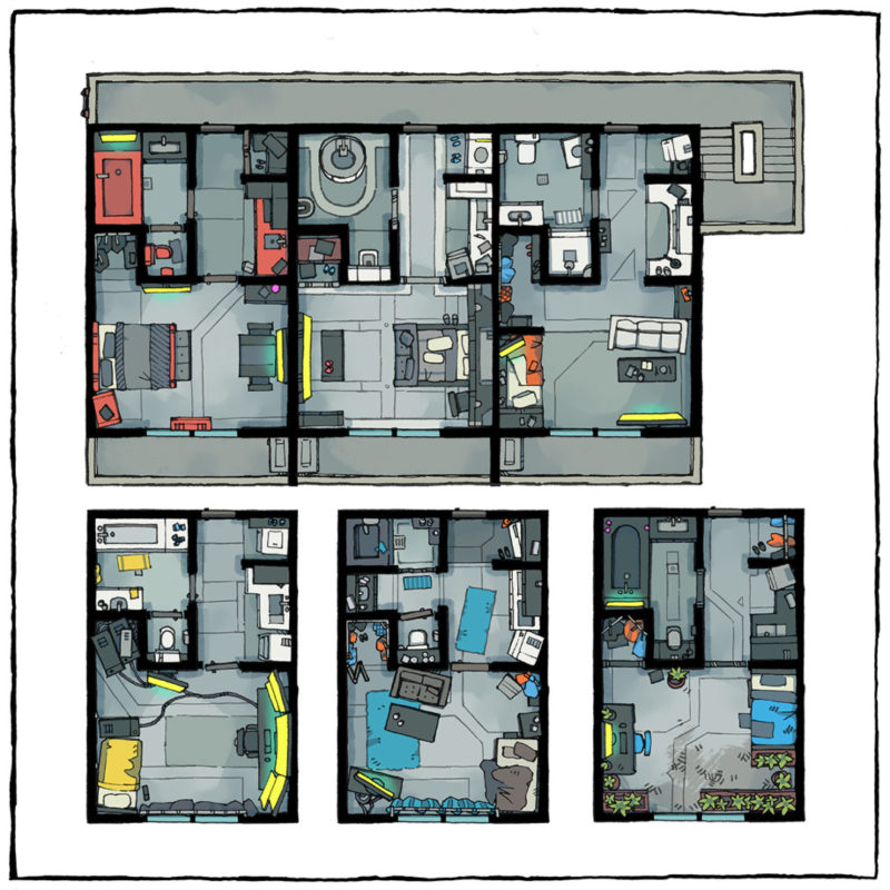 Cyberpunk Apartments battle maps - Square preview