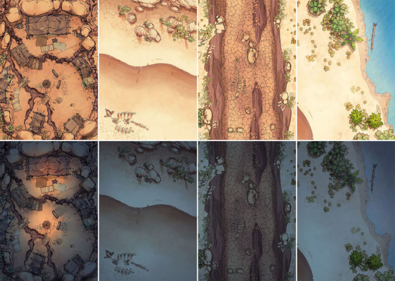 Desert Map Assets - Battle map variants extended preview