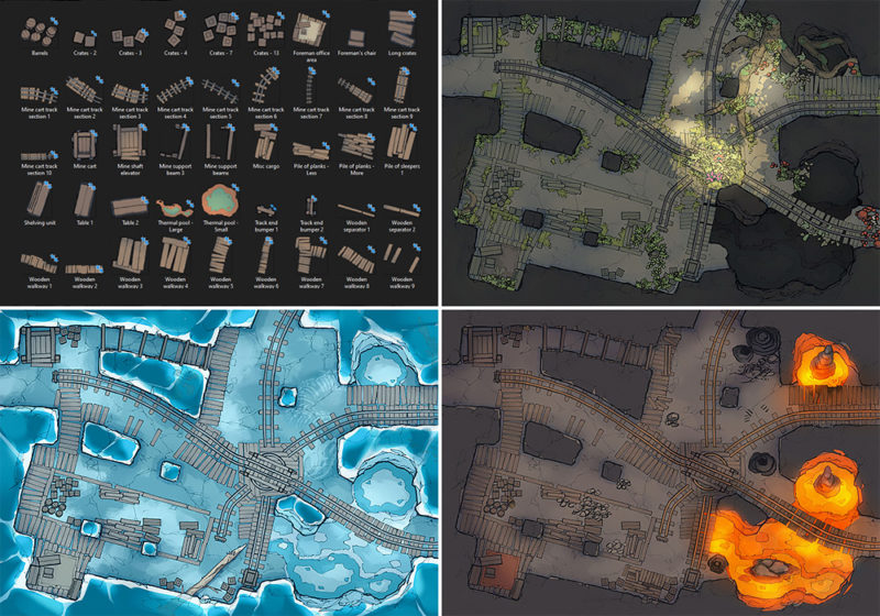 Thermal Mines battle map Pt.1 - Pack preview