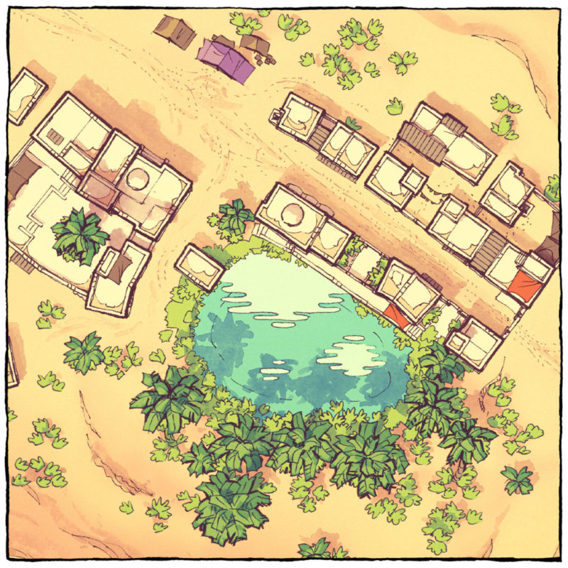 Desert Oasis Town Map - Square preview