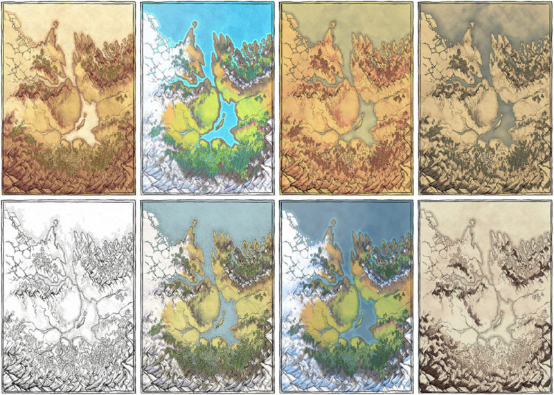 Lands of Roulimar region map - Variants banner