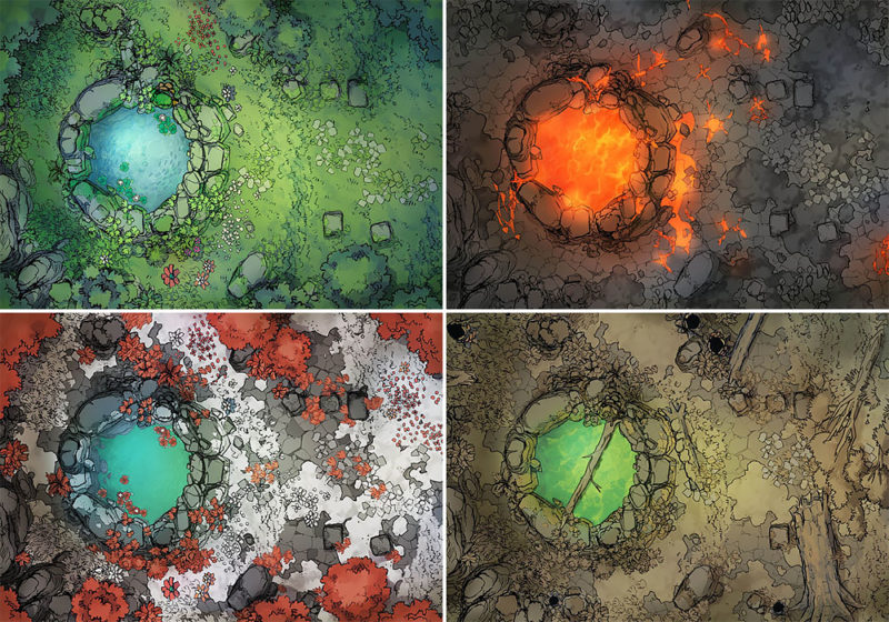 Sacred Spring battle map - Variants preview