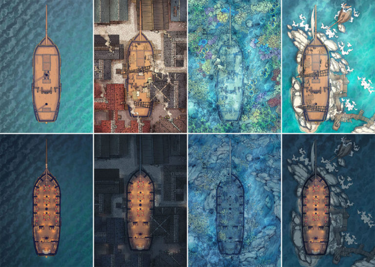 The Sailing Chef Ship Battle Map 2Minute Tabletop