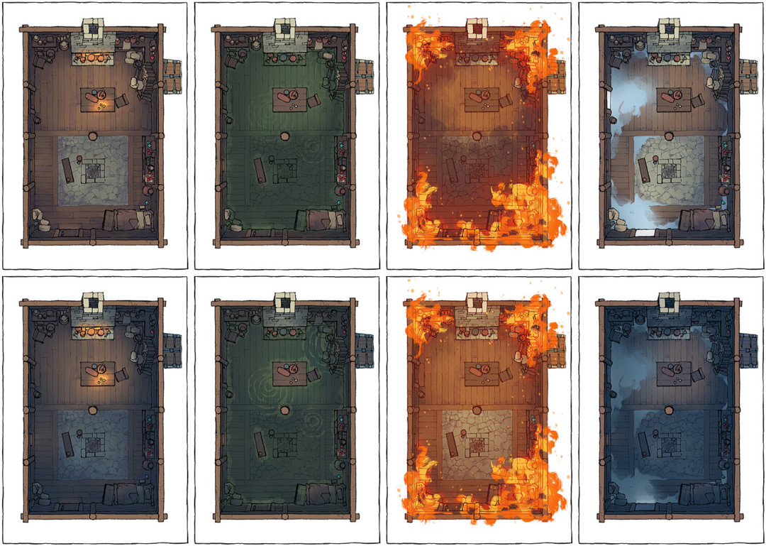 The Sinister Cabin Pack Maps Assets By Minute Tabletop