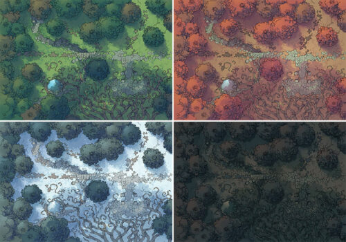 Fairy Glade battle map - Variants preview