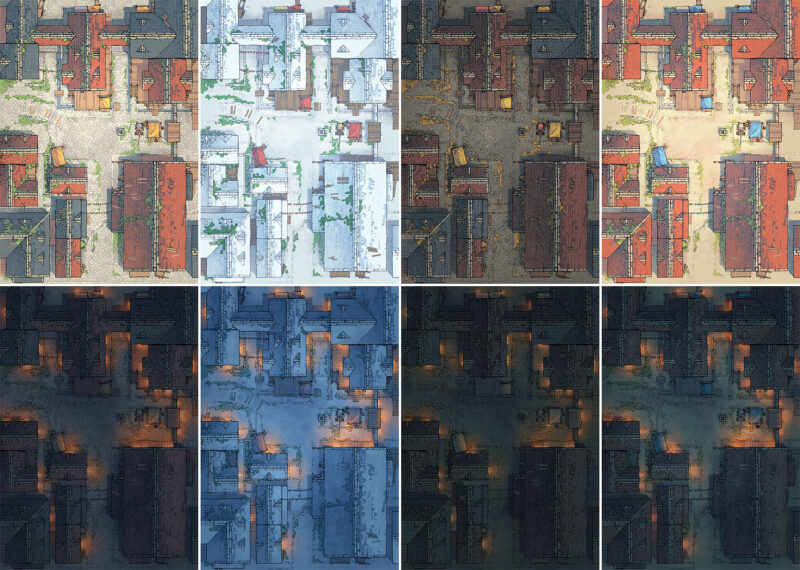 Town Center battle map - Variants