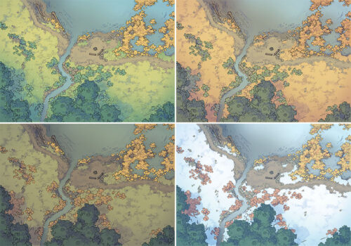 Lakeside Camp battle map - Variants preview