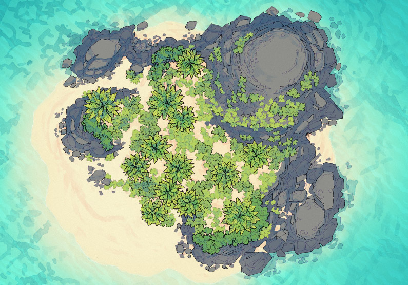 Desert Island Tropical Day 44x32 2 