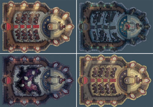 Wizarding School Classroom battle map - Variants preview