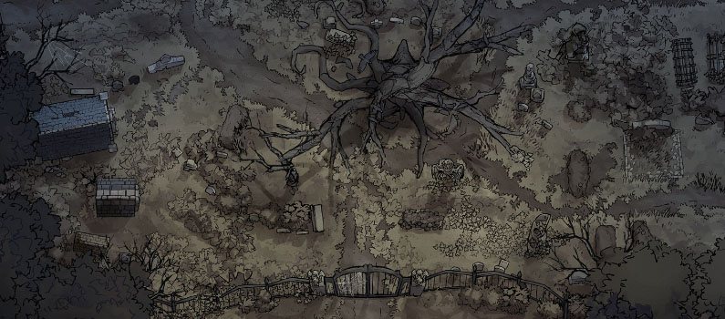 Haunted Graveyard Battle Map Banner Small 