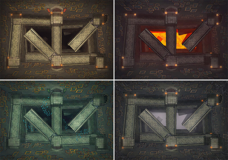 Wizarding School Grand Staircase Battle Map - Variants Preview