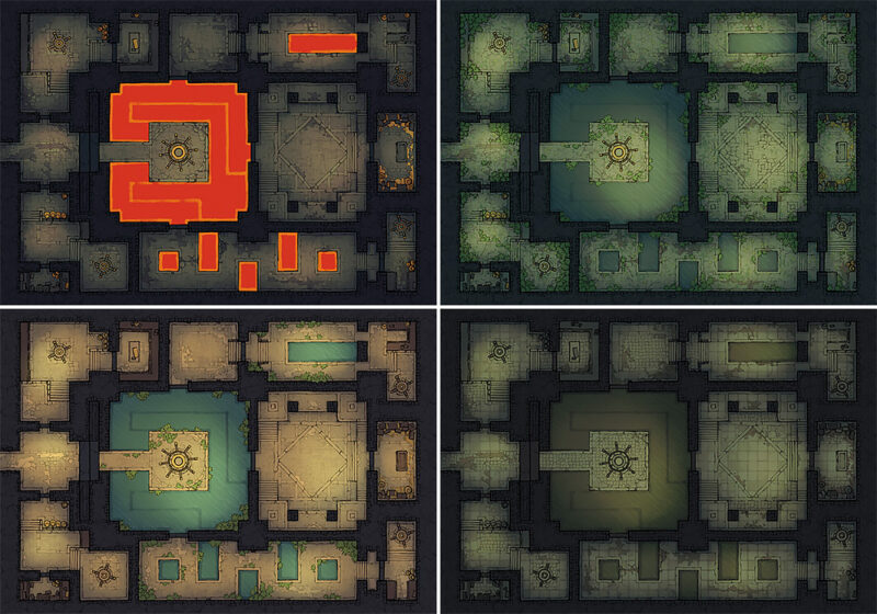 Dwarven Vault battle map - Variants preview