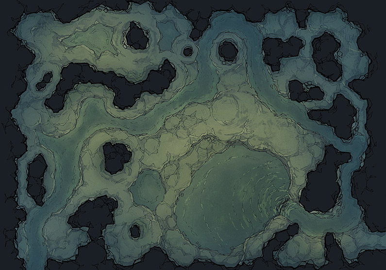 Pooling Caverns - Limestone - Light - 44x32