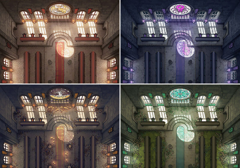 Wizarding School Great Hall battle map - Variants preview