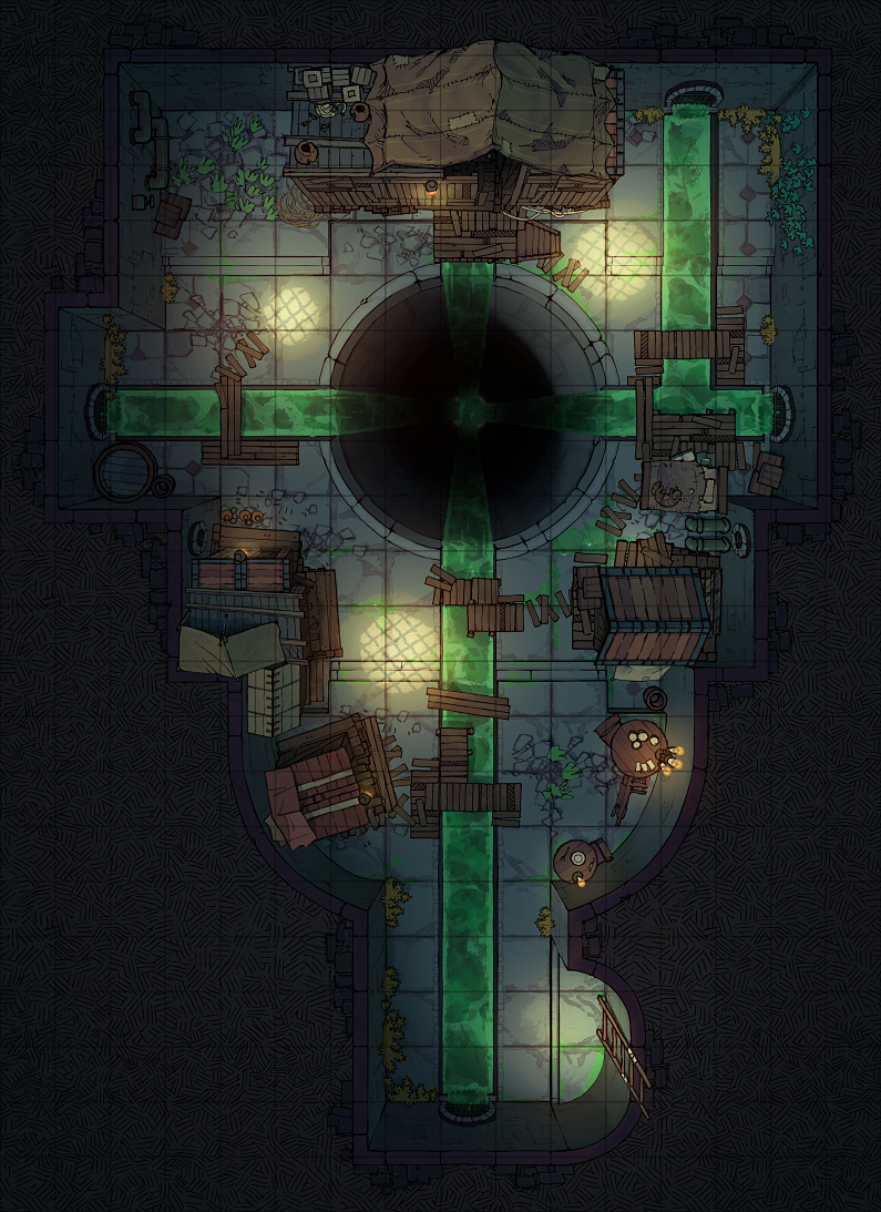 The Sewer Hideout Battle Map Minute Tabletop