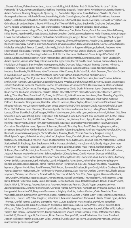 July 2022 Patreon Supporters Pt.2