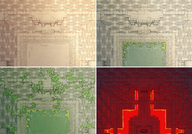 Arena of Earth battle map - Variants preview