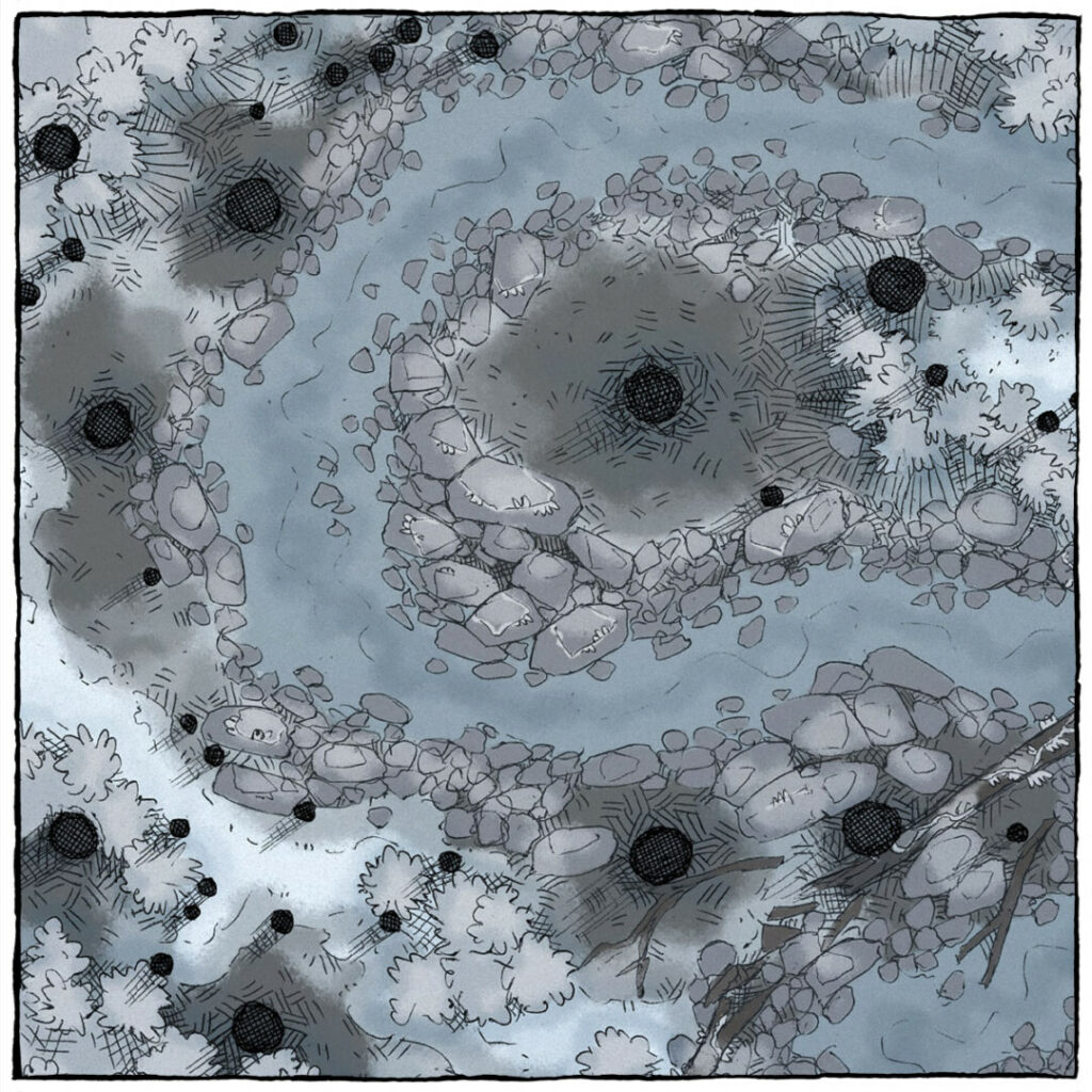 Jungle Stream Snow Variant battle map - Preview | 2-Minute Tabletop
